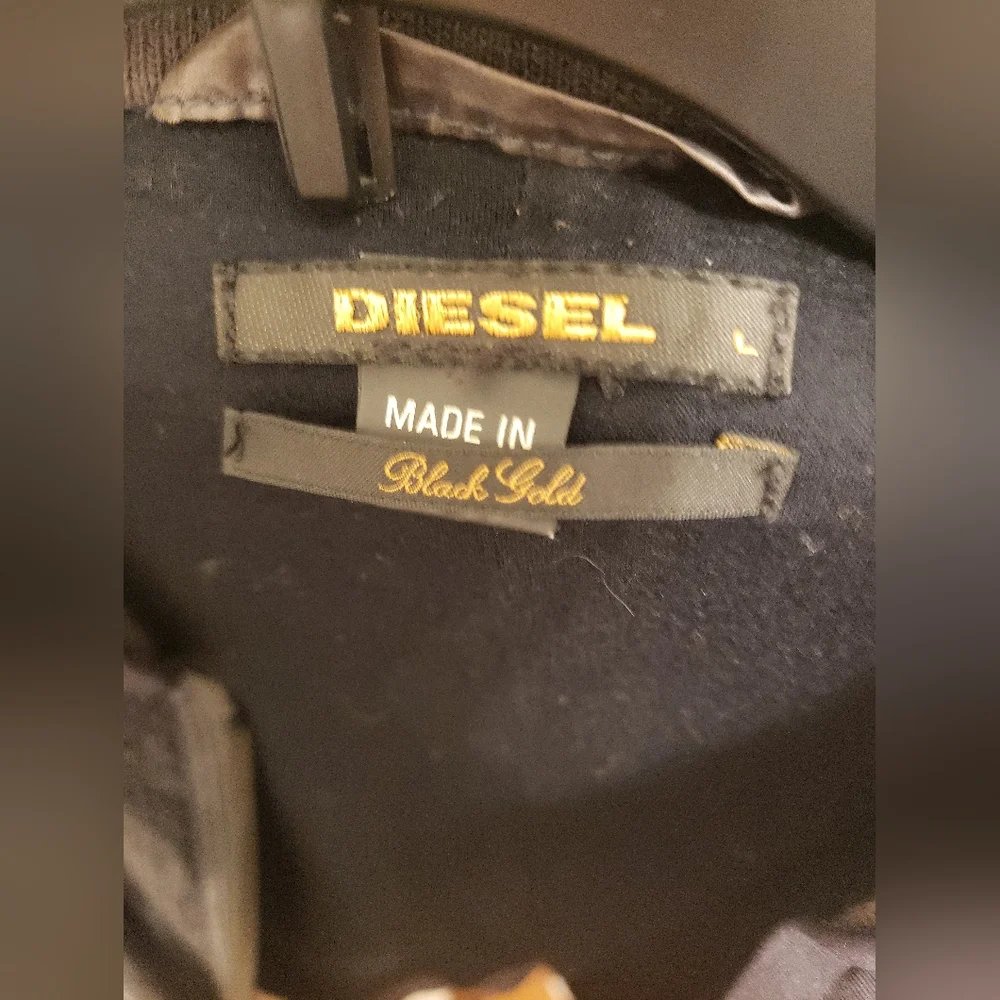 **SOLD**Diesel Black Gold Graphite and Black Jacket Sz L - Picture 13 of 13